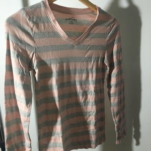 Small Pink & Grey Long Sleeve Eddie Bauer Tee